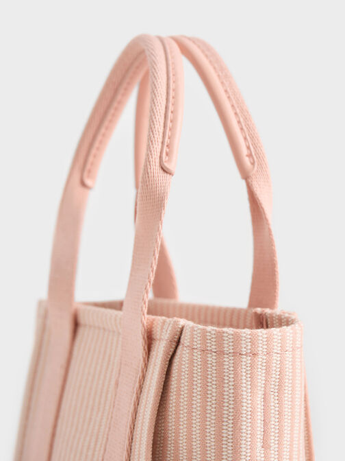 Mini Kay Striped Tote Bag, Pink, hi-res