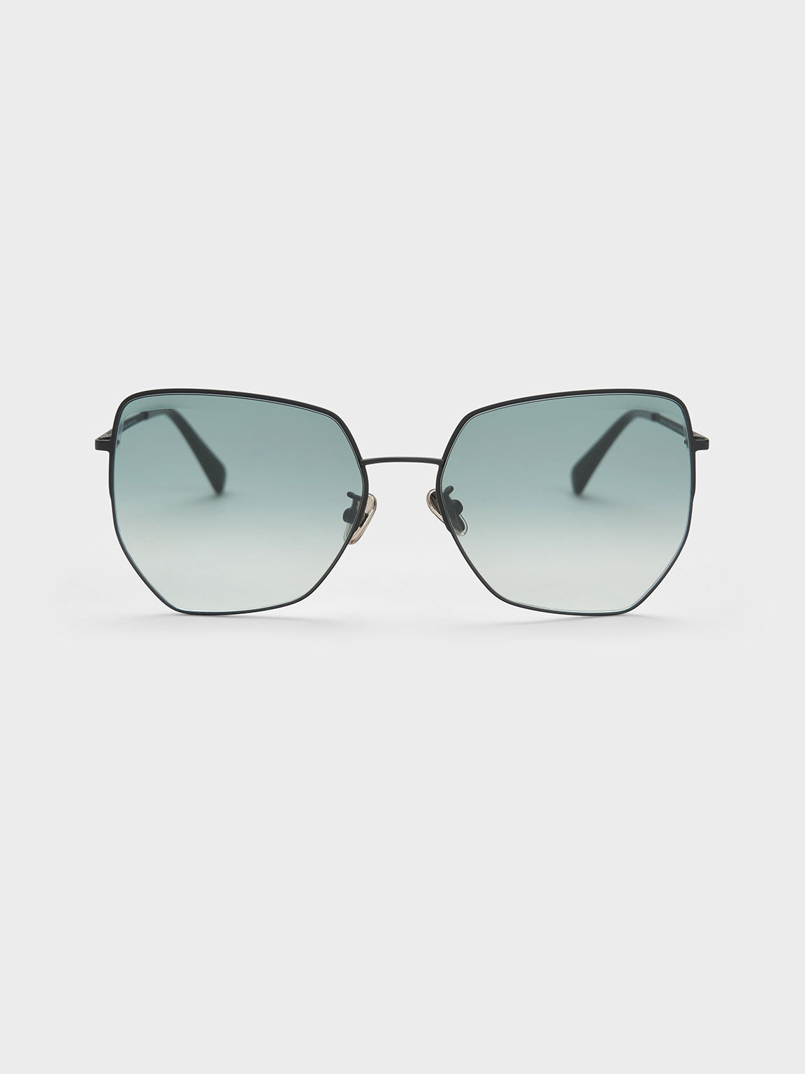 Recycled Acetate Butterfly Sunglasses, Black, hi-res