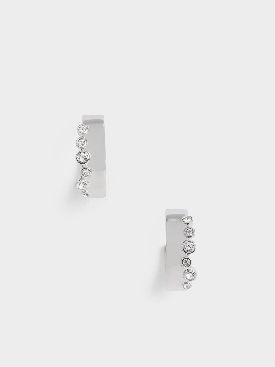 White gold bar best sale earrings
