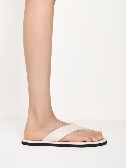 Trinah Thong Sandals, White, hi-res