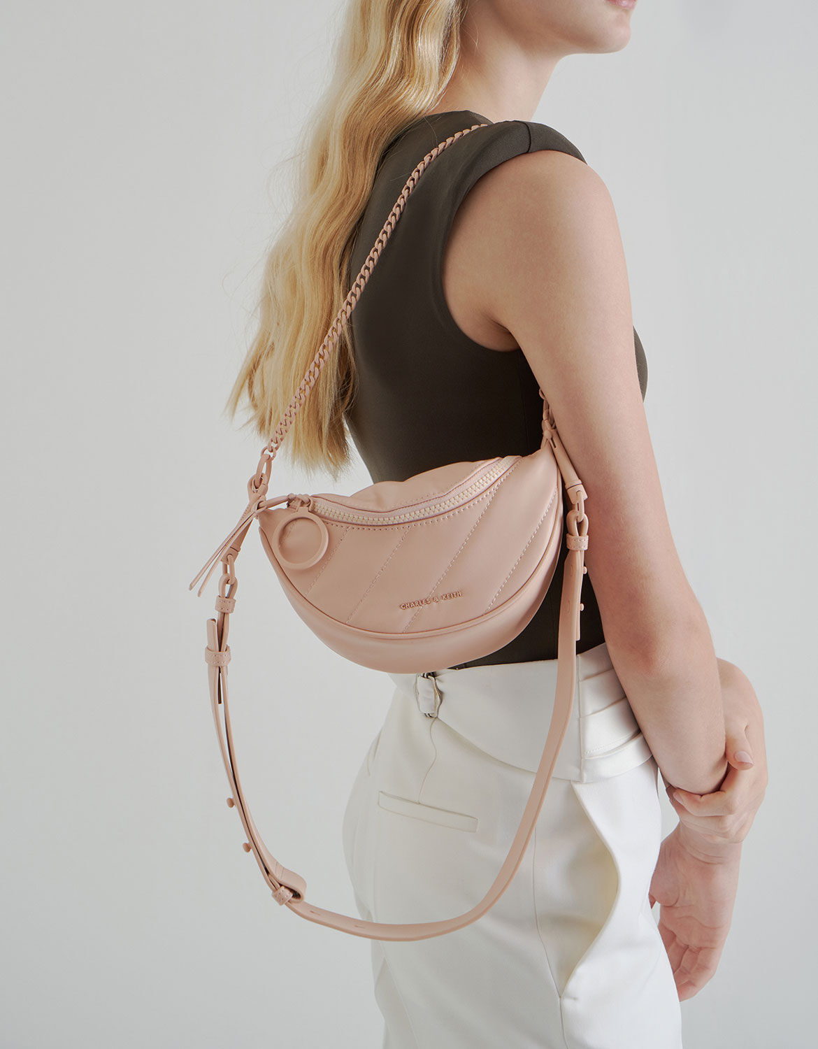 Charles and keith best sale half moon crossbody bag