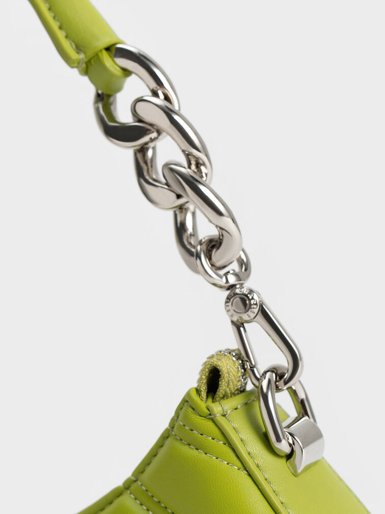 Freja Curved Panelled Bag, Lime, hi-res
