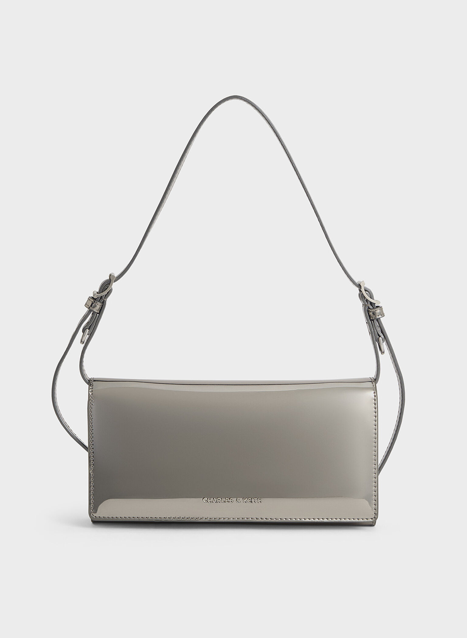 Sloane Metallic Long Wallet, Pewter, hi-res