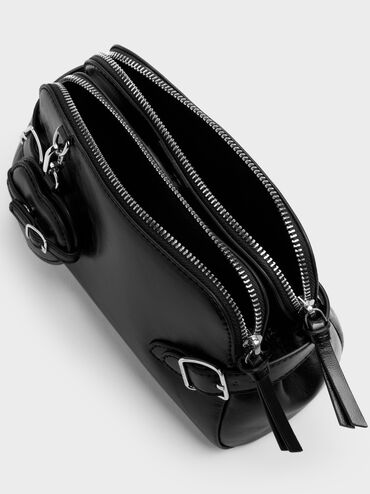 Nellie Heart-Charm Shoulder Bag, Noir, hi-res