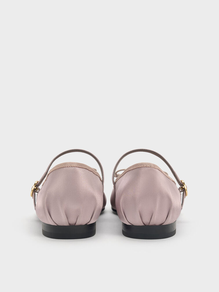 Emiko Recycled Polyester Bow Mary Jane Flats, Mauve, hi-res