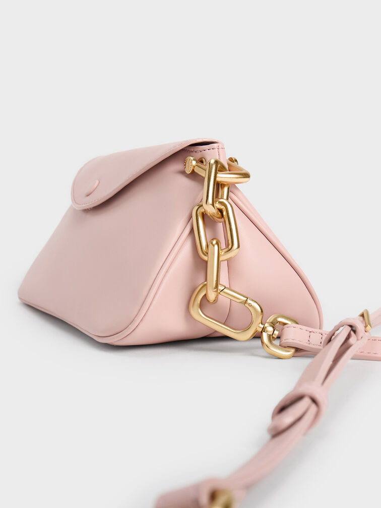 Cleona Braided Handle Hobo Bag, Light Pink, hi-res