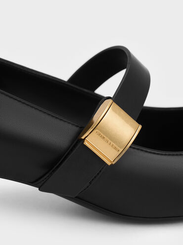 Yvette Metallic-Accent Mary Jane Pumps, Black, hi-res