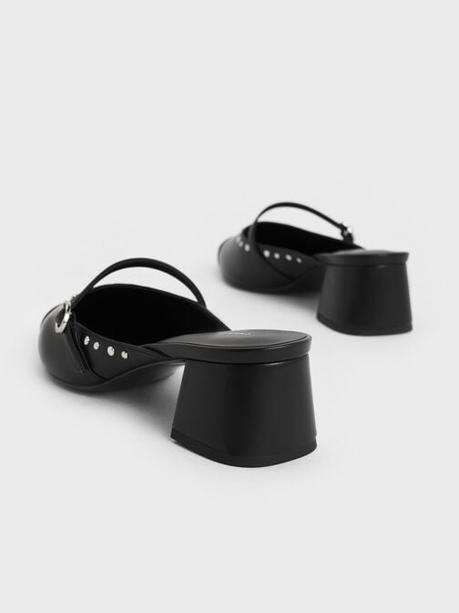 永續系列：圓點尖頭穆勒跟鞋, 黑色, hi-res