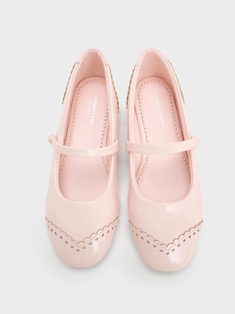 Marianne Girls' Heart Mary Jane Flats, Light Pink, hi-res