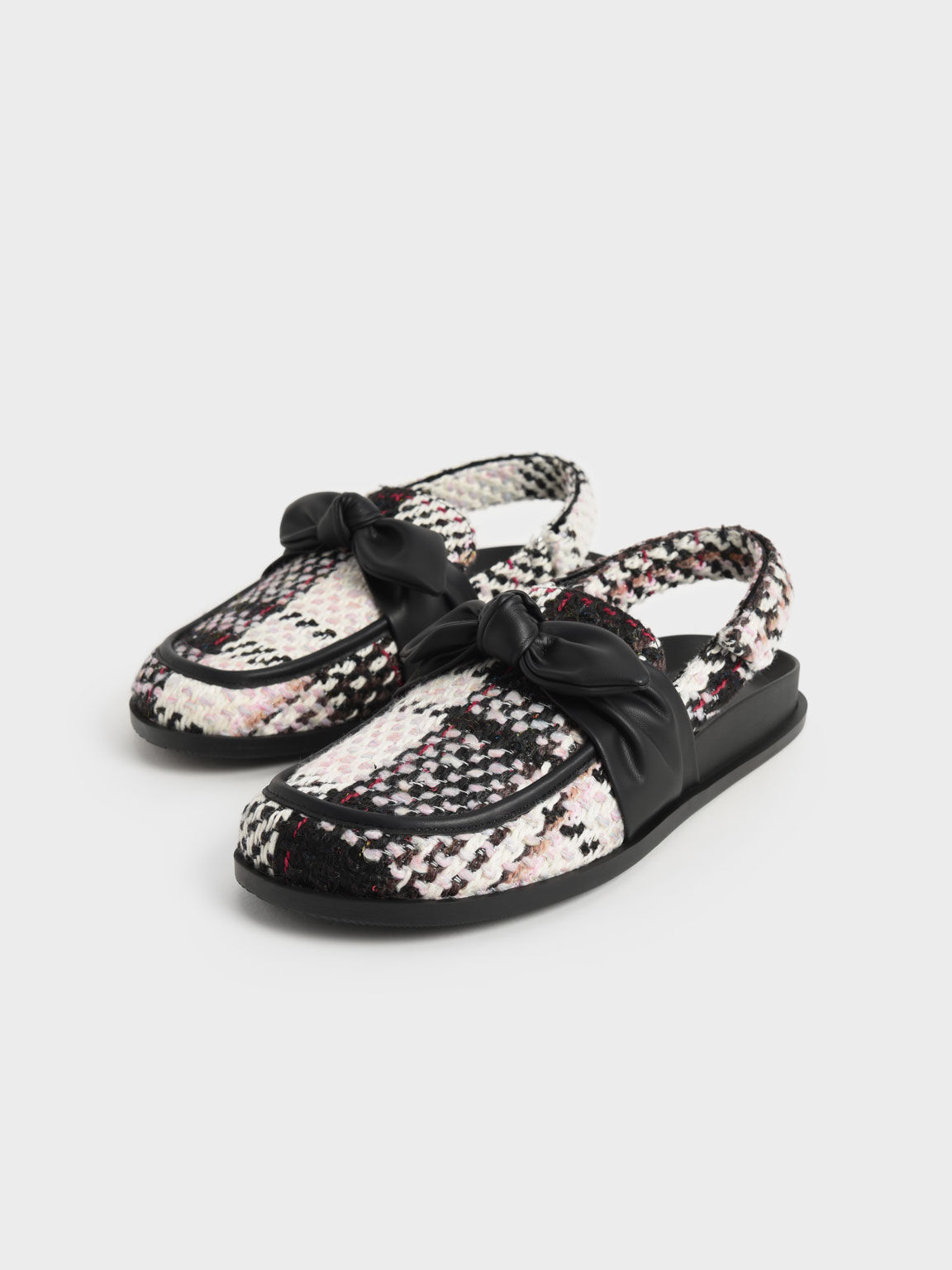 Woven Bow-Tie Slingback Loafers, Multi, hi-res