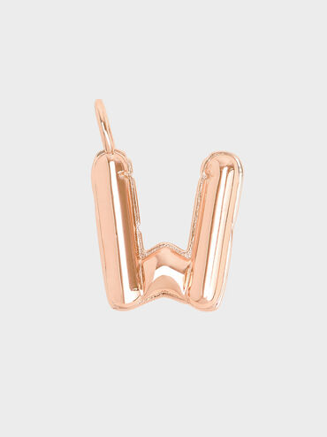 Alphabet 'W' Charm, Rose Gold, hi-res