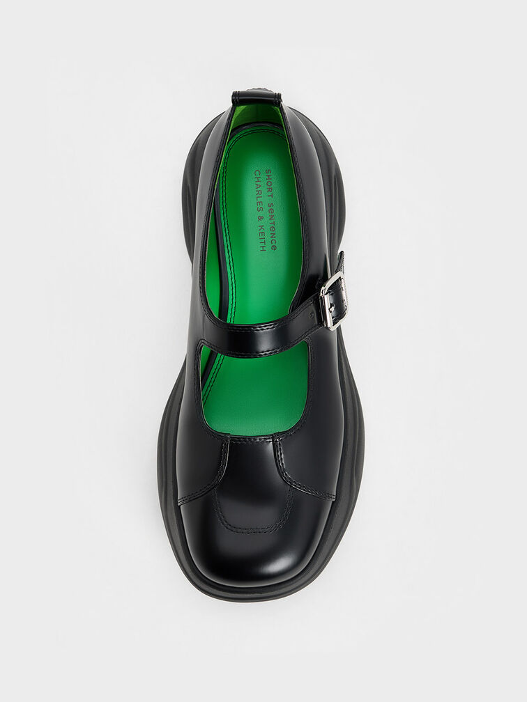Curved Platform Mary Janes, Black Box, hi-res