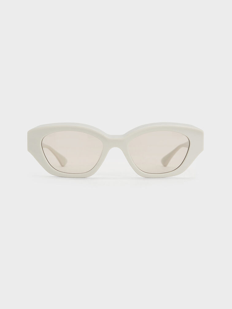 Onyx Recycled Acetate Cat-Eye Sunglasses, Chalk, hi-res