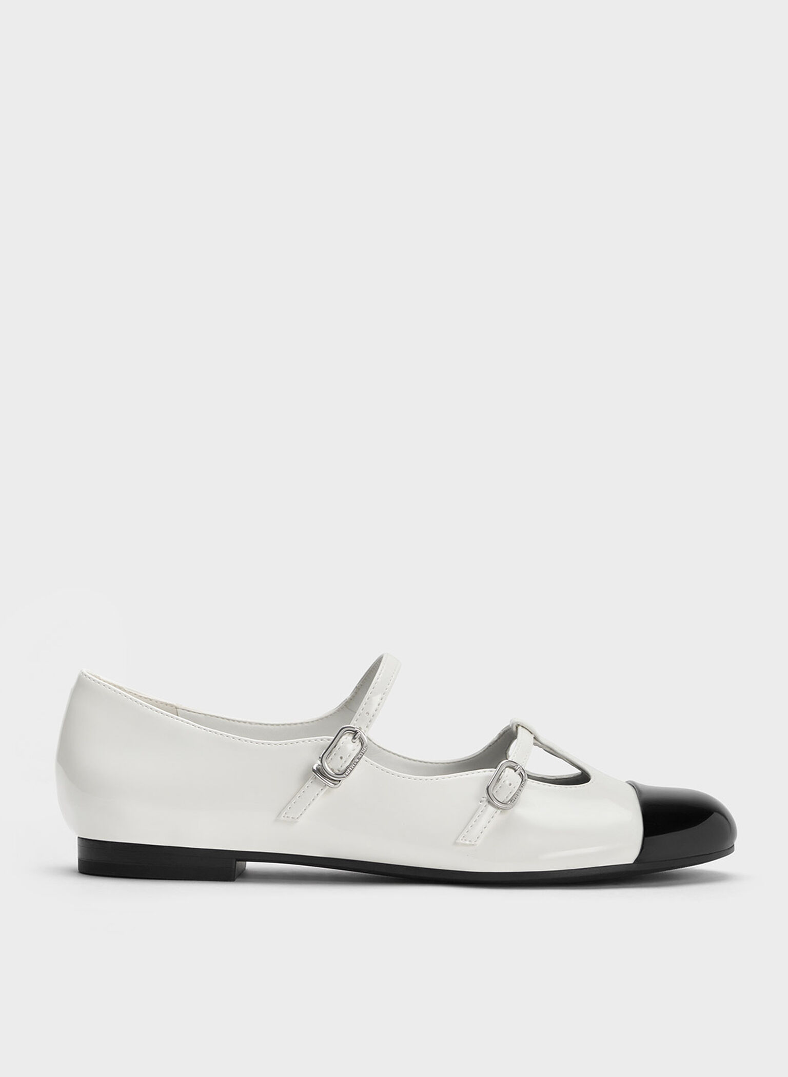 Double-Strap T-Bar Mary Janes, White, hi-res