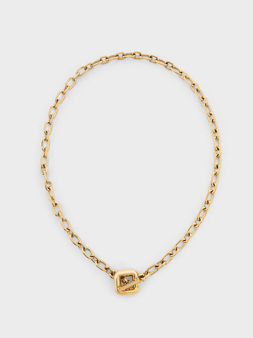 Toggle-Clasp Chain-Link Necklace, Gold, hi-res