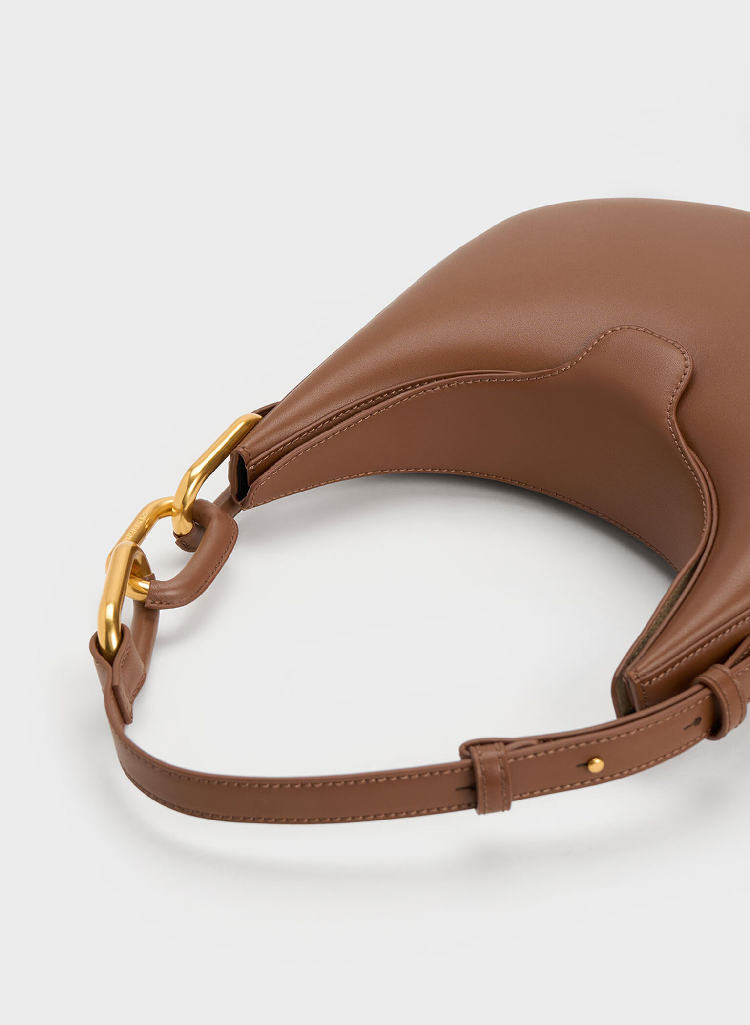 Kora Metallic-Accent Moon Bag, Chocolate, hi-res