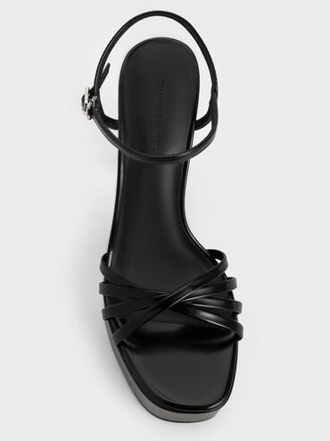 Georgina Ankle-Strap Platform Sandals, Black Box, hi-res