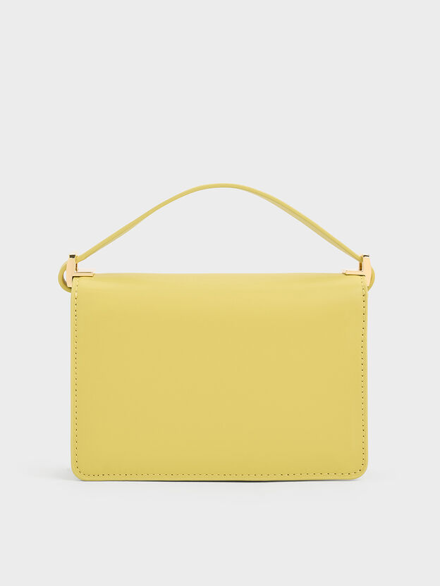 Leather & Raffia Boxy Bag, Lime, hi-res