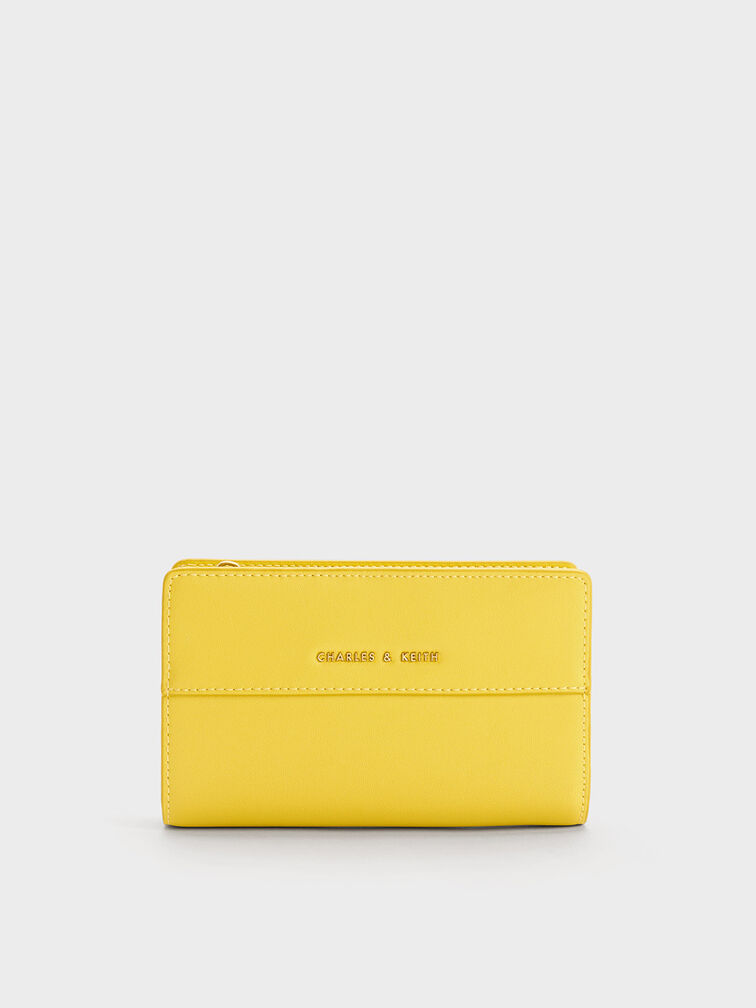 Snap Button Small Wallet, Yellow, hi-res