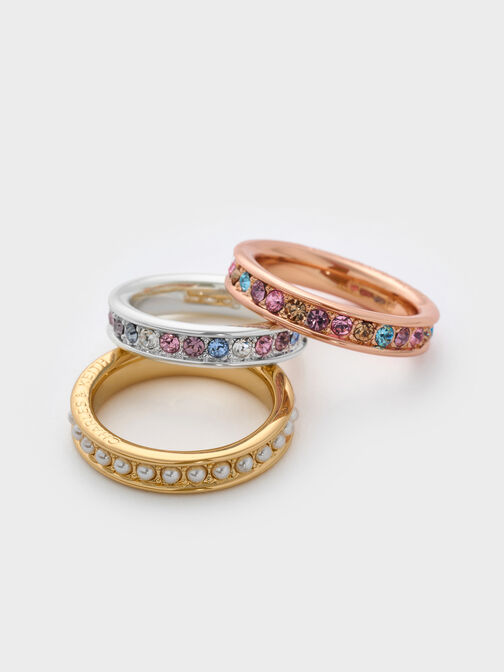 Maeve Crystal-Embellished Ring, Rose Gold, hi-res