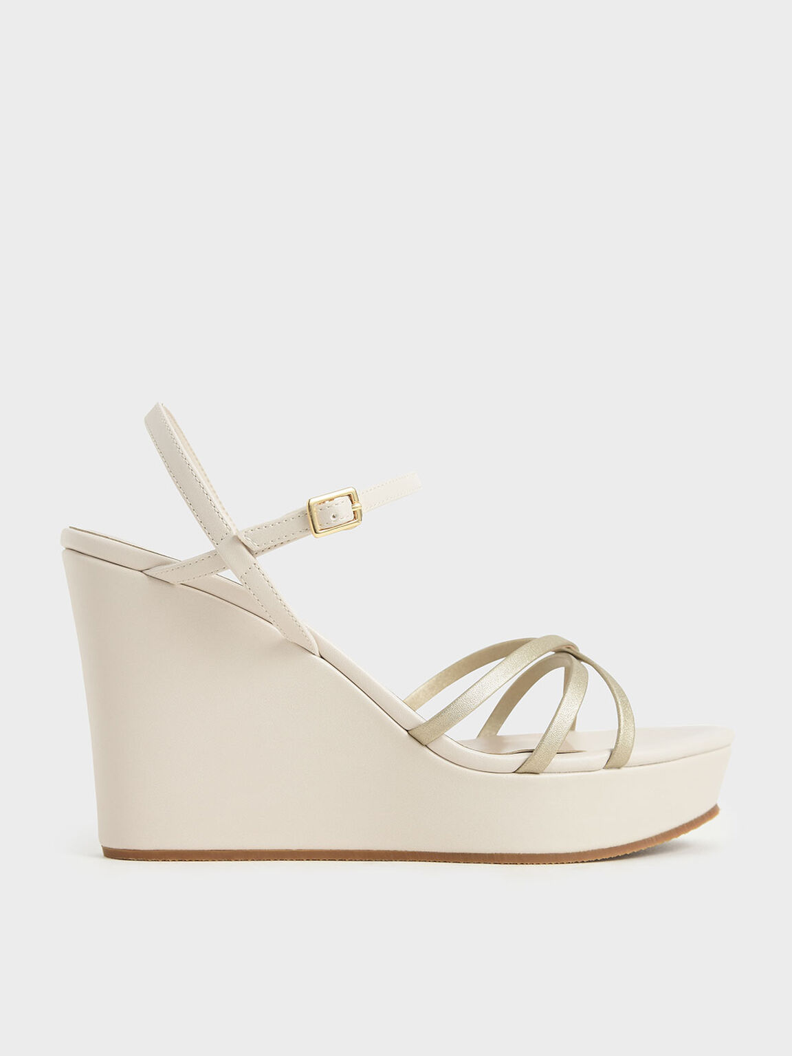 Chalk Strappy Wedges | CHARLES & KEITH US