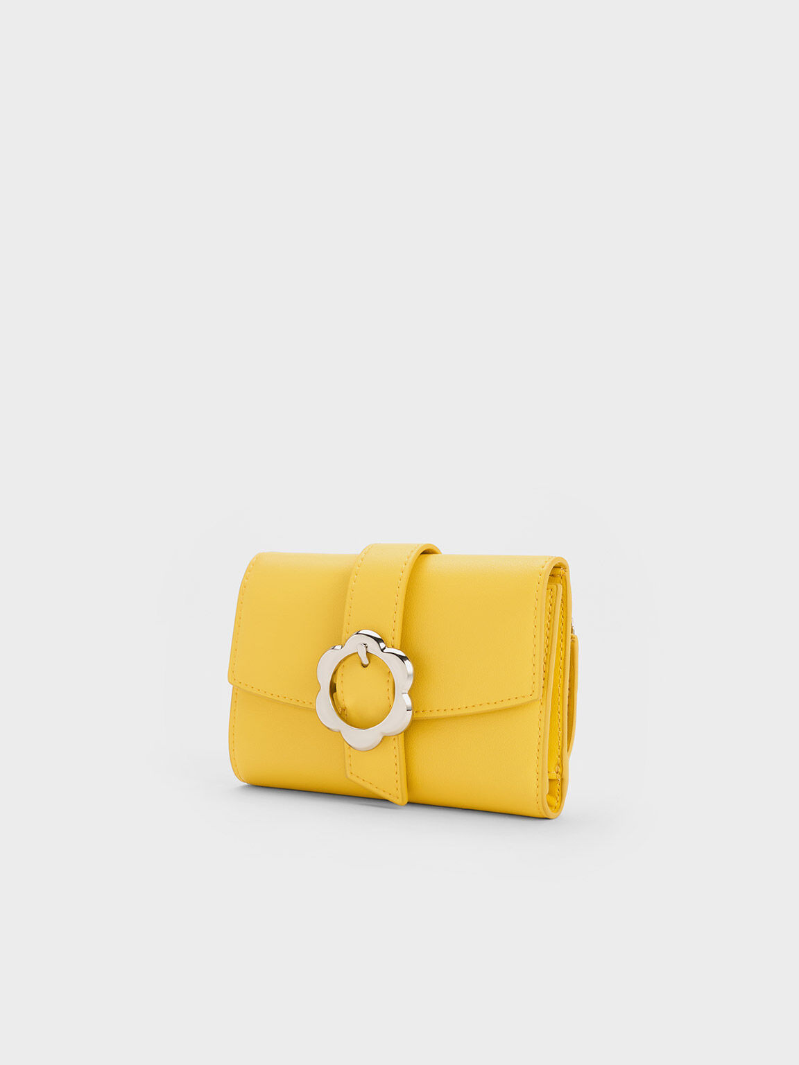 Cartera Petra floral con hebilla, Amarillo, hi-res