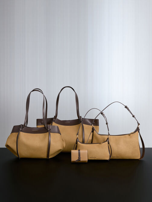 Mini Calla Suede Shoulder Bag, Sahara Sand, hi-res