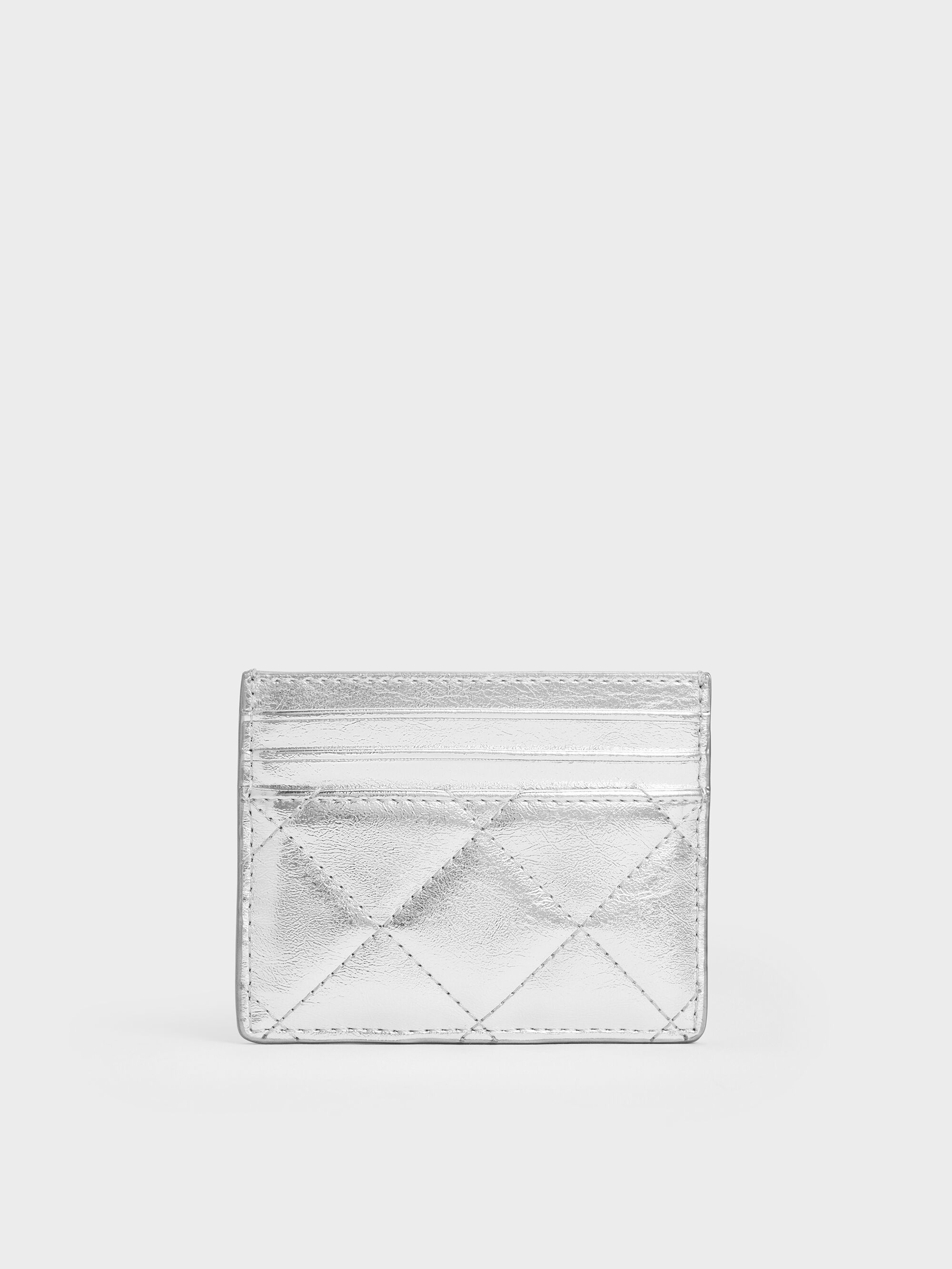Silver Janie Metallic Quilted Card Holder - Silver - CHARLES