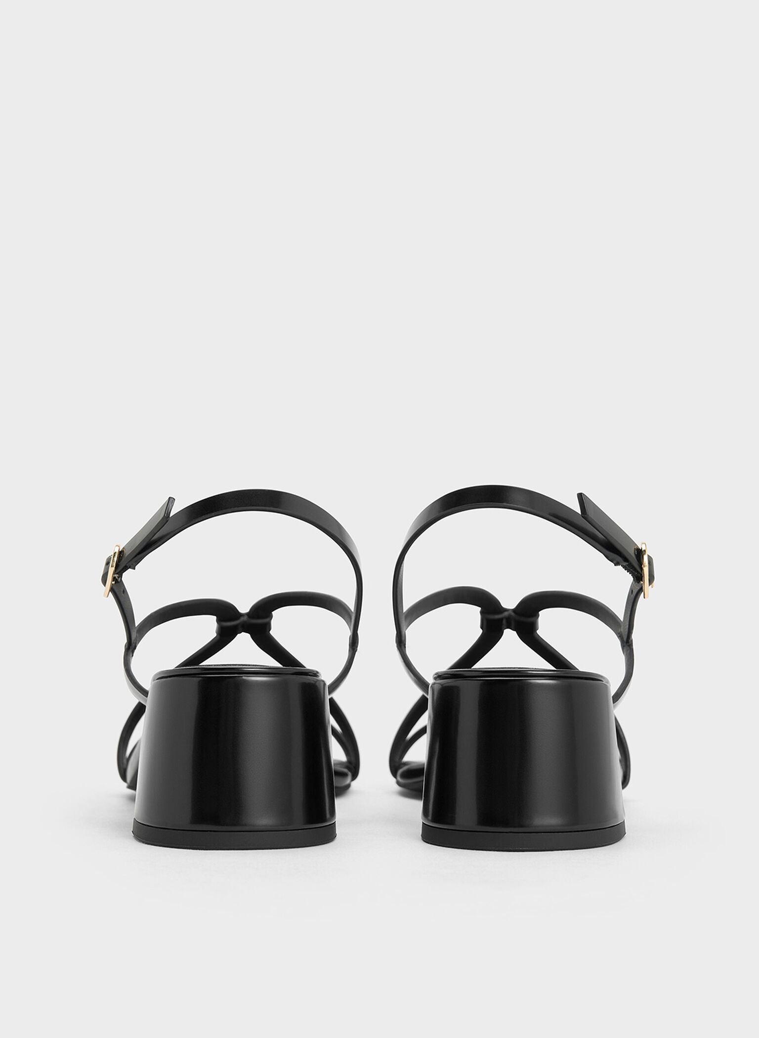 Strappy Block-Heel Slingback Sandals, Black Box, hi-res