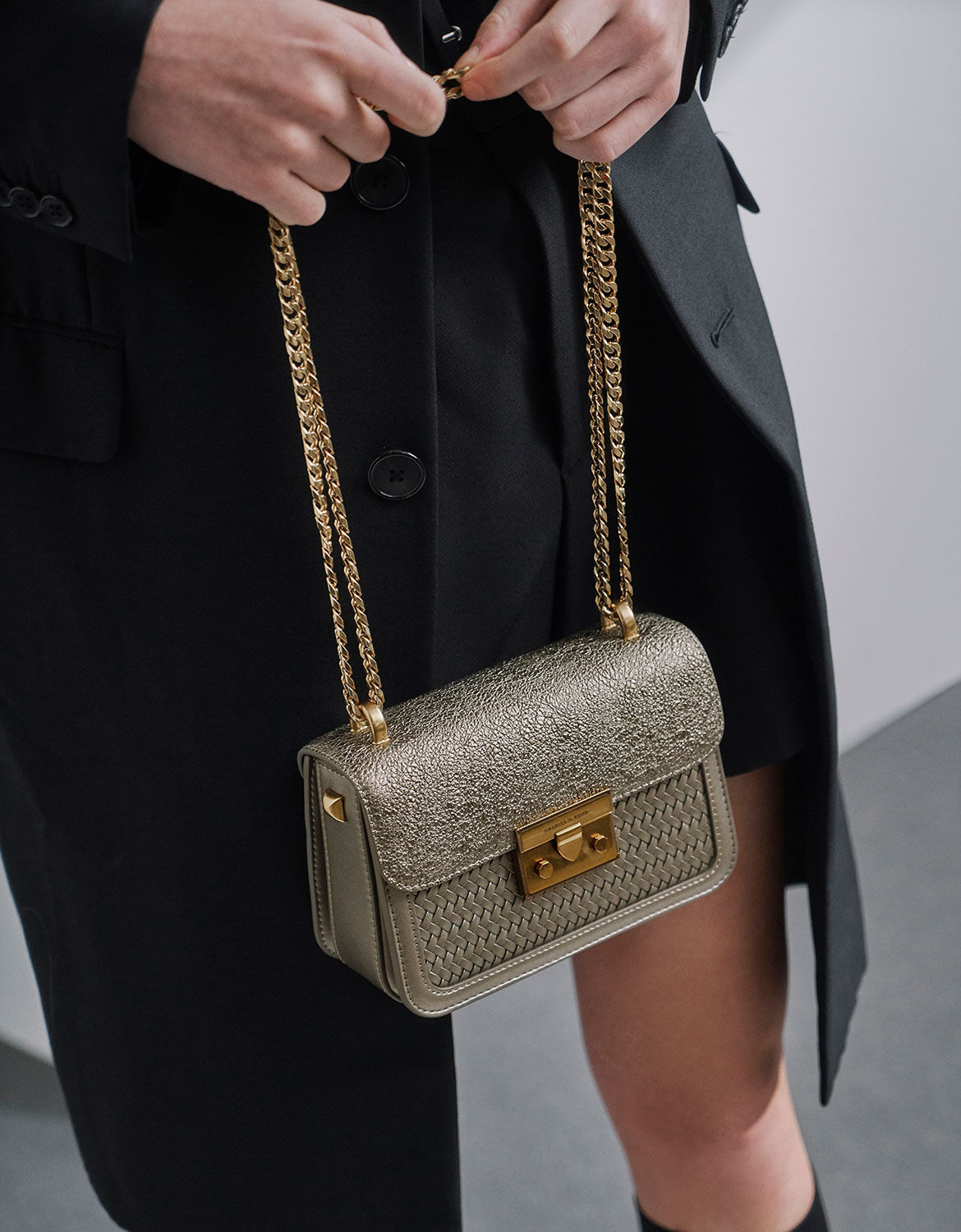 Charles and keith glitter sling bag clearance