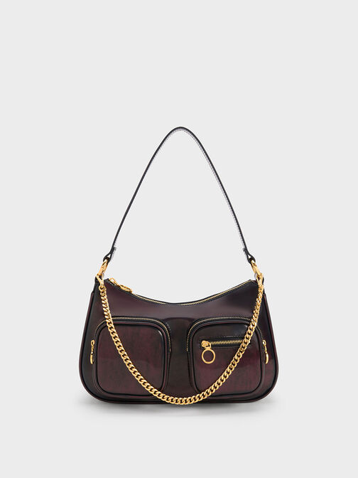 Letitia Chain-Link Bag, Dark Chocolate, hi-res