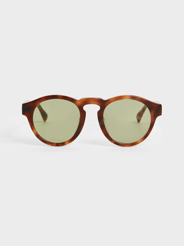 Tortoiseshell Round Acetate Sunglasses, T. Shell, hi-res