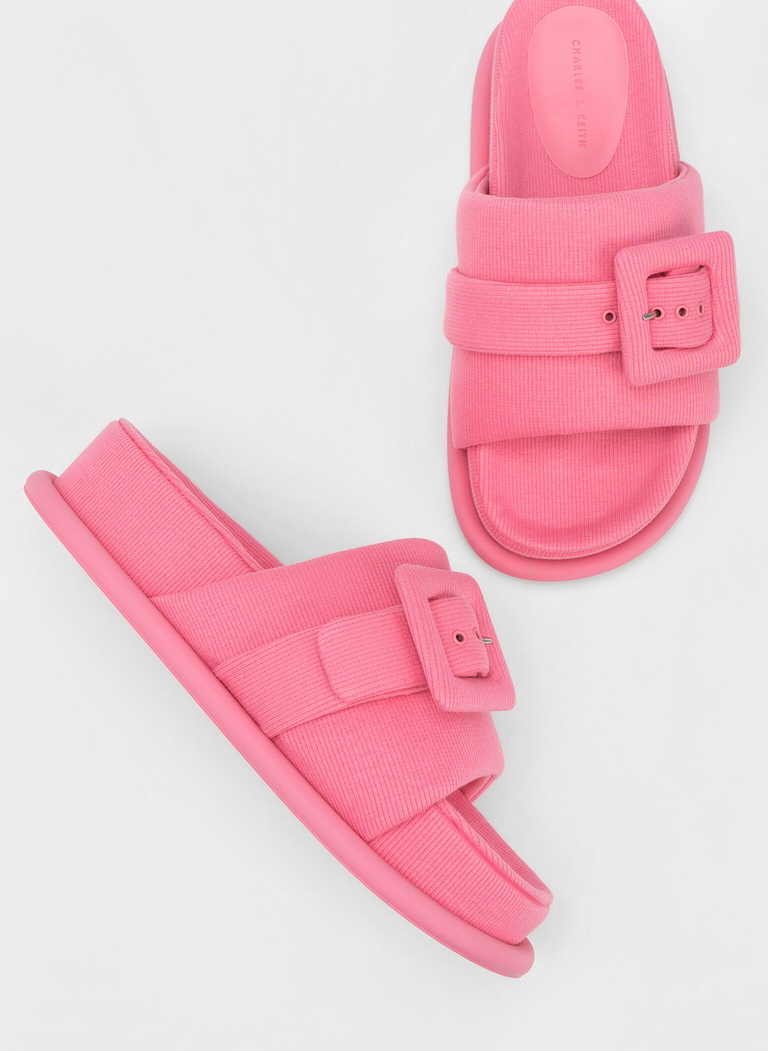Sandalias Tejidas con Hebilla, Rosa, hi-res