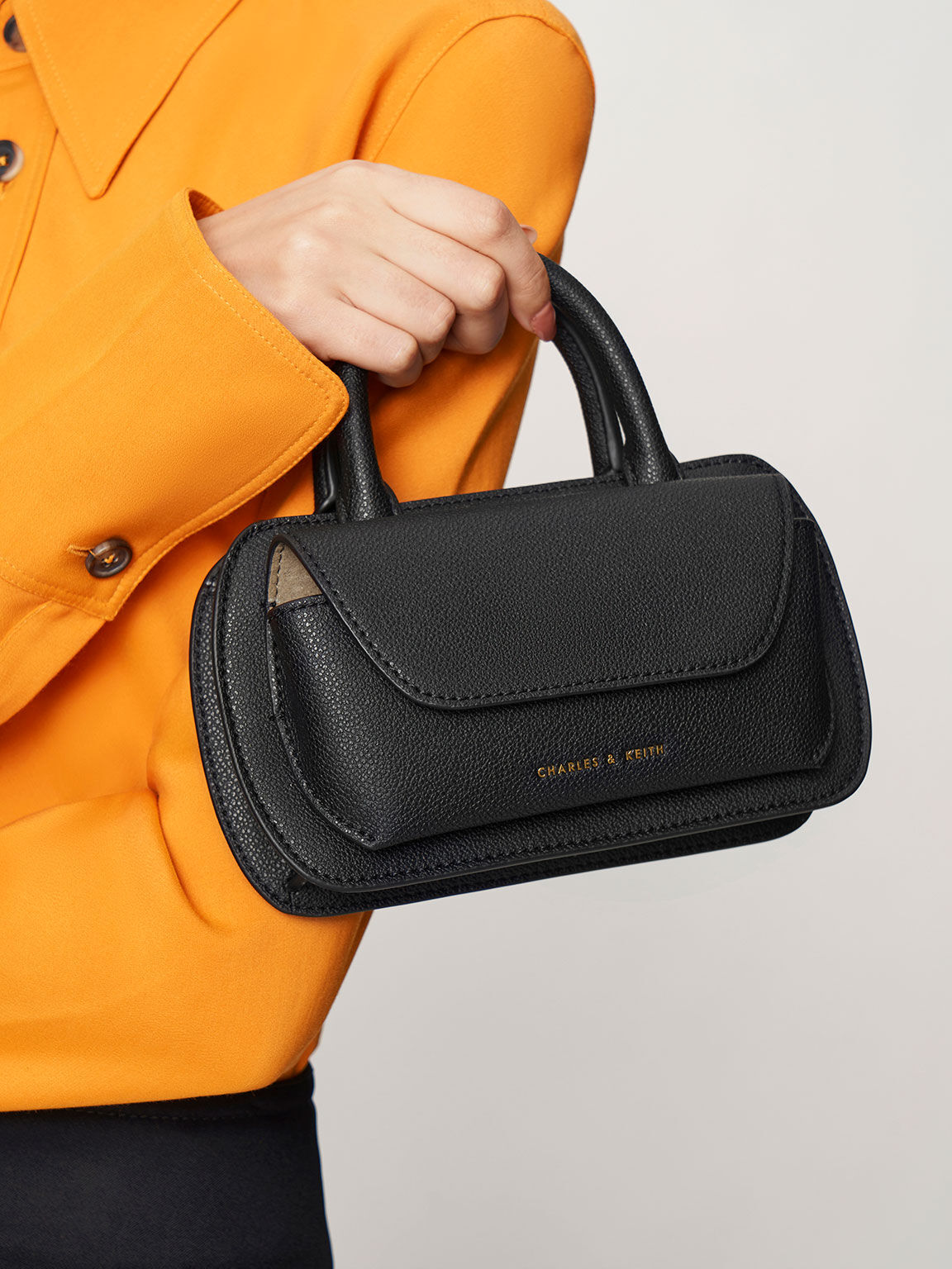 Selby Boxy Top Handle Bag, Black, hi-res
