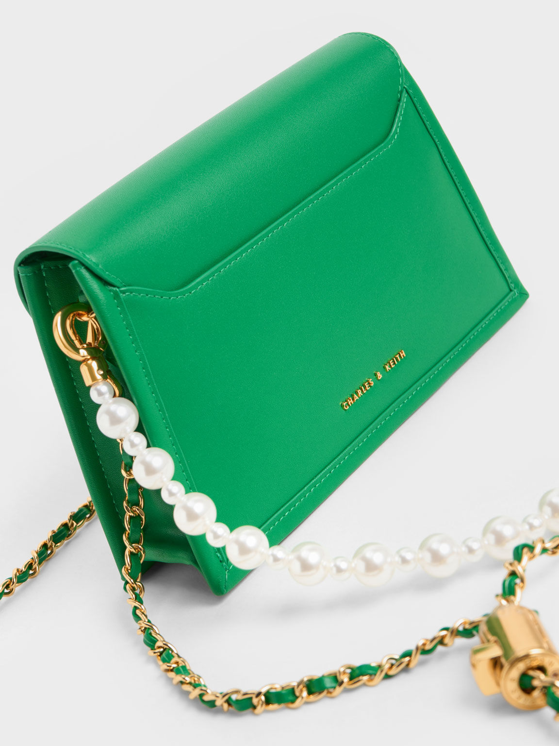 Roza Beaded Handle Scarf Bag, Green, hi-res