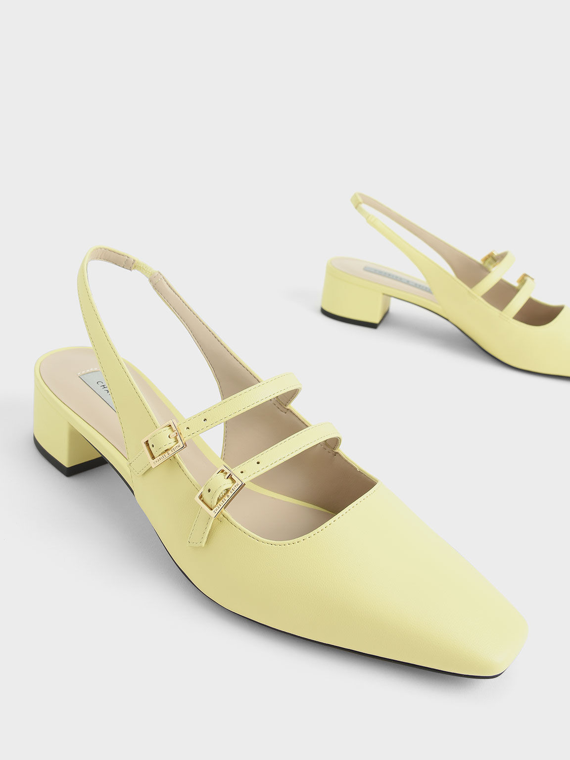 Slingback Mary Janes, Yellow, hi-res