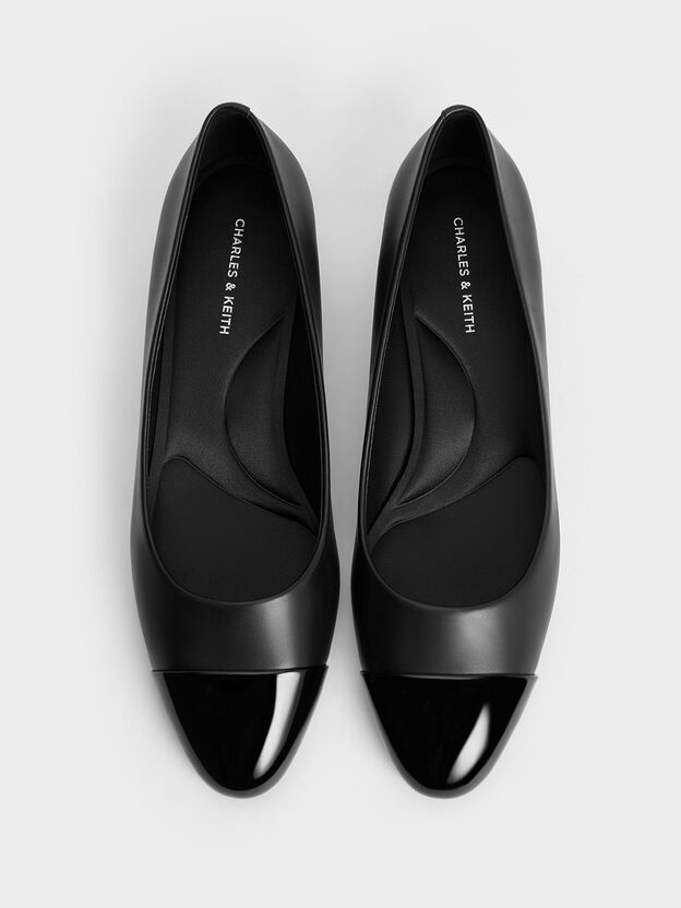 Kleo Patent Contrast Cap-Toe Pumps, Black, hi-res