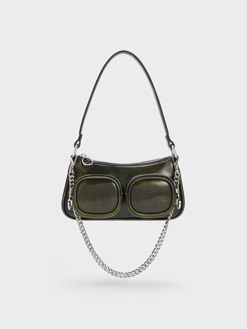 Cobalt Minta Chain-Link Hobo Bag - CHARLES & KEITH US