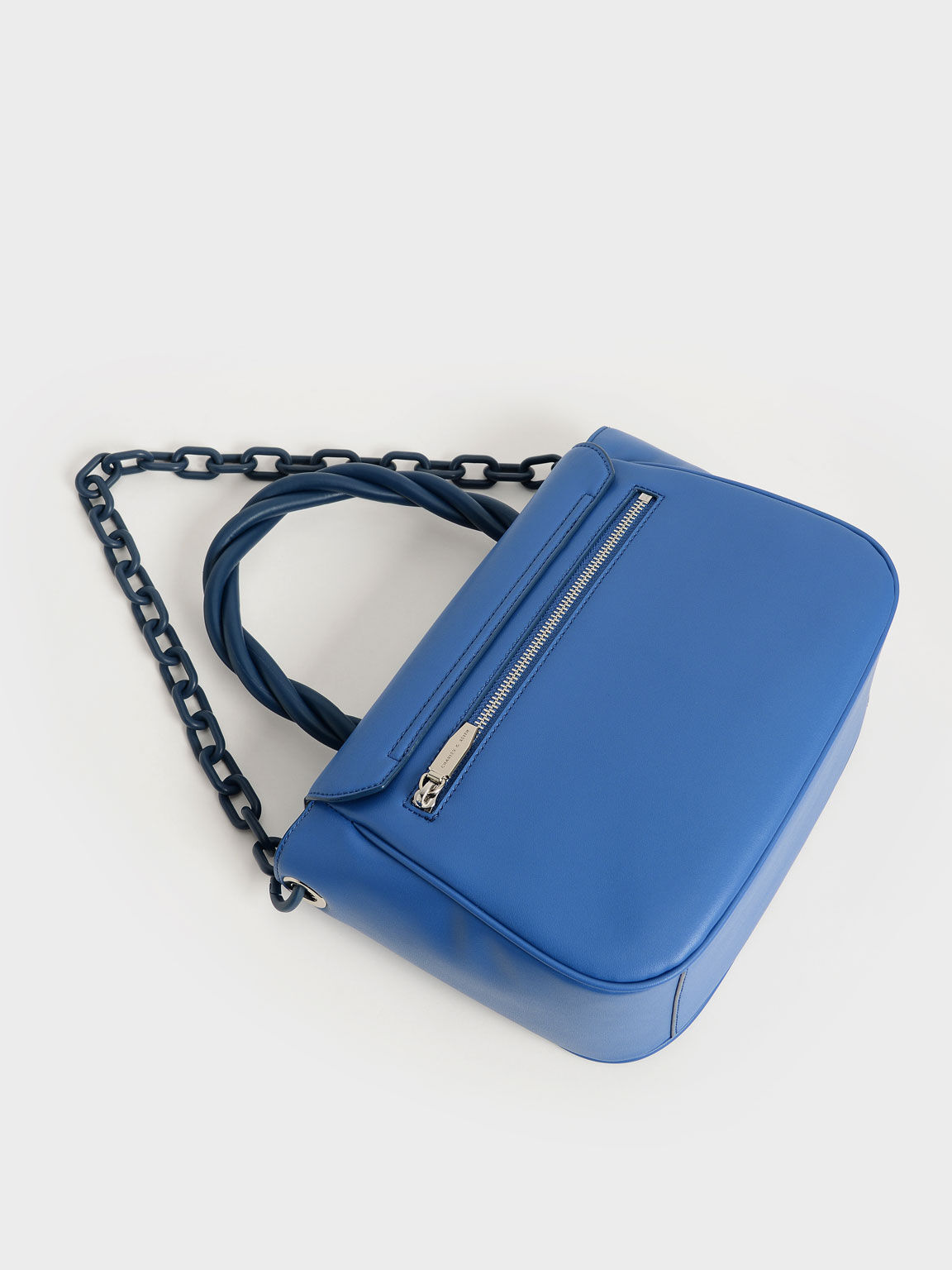 Twisty Top Handle Bag, Blue, hi-res