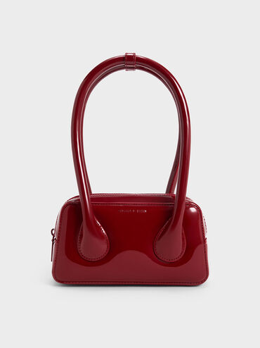 Lula Patent Double Handle Bag, Red, hi-res