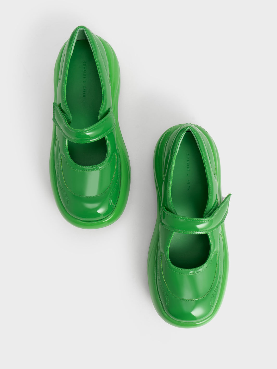 Roony Patent Mary Janes, Green, hi-res
