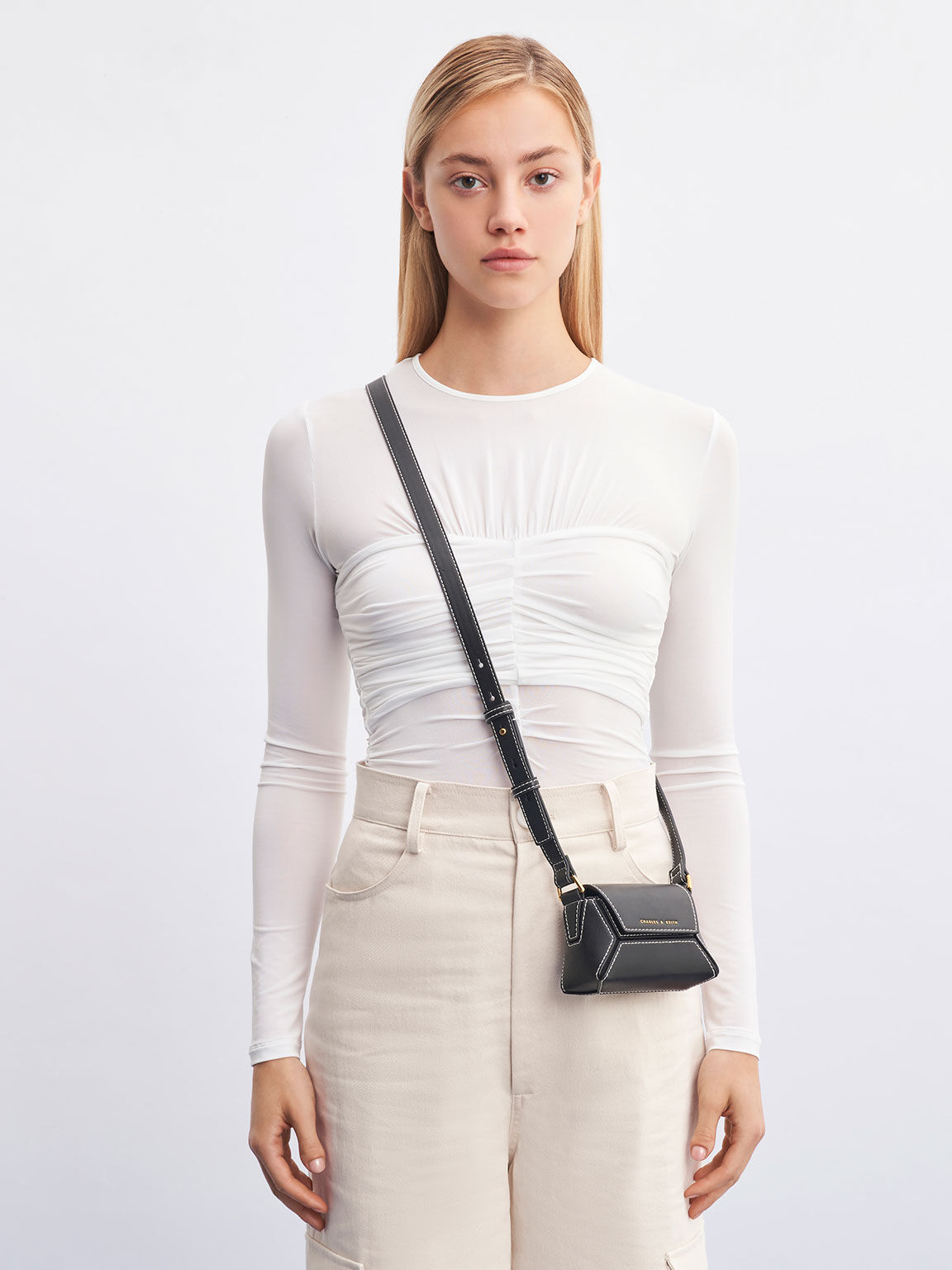 Nasrin Geometric Mini Bag, Black, hi-res