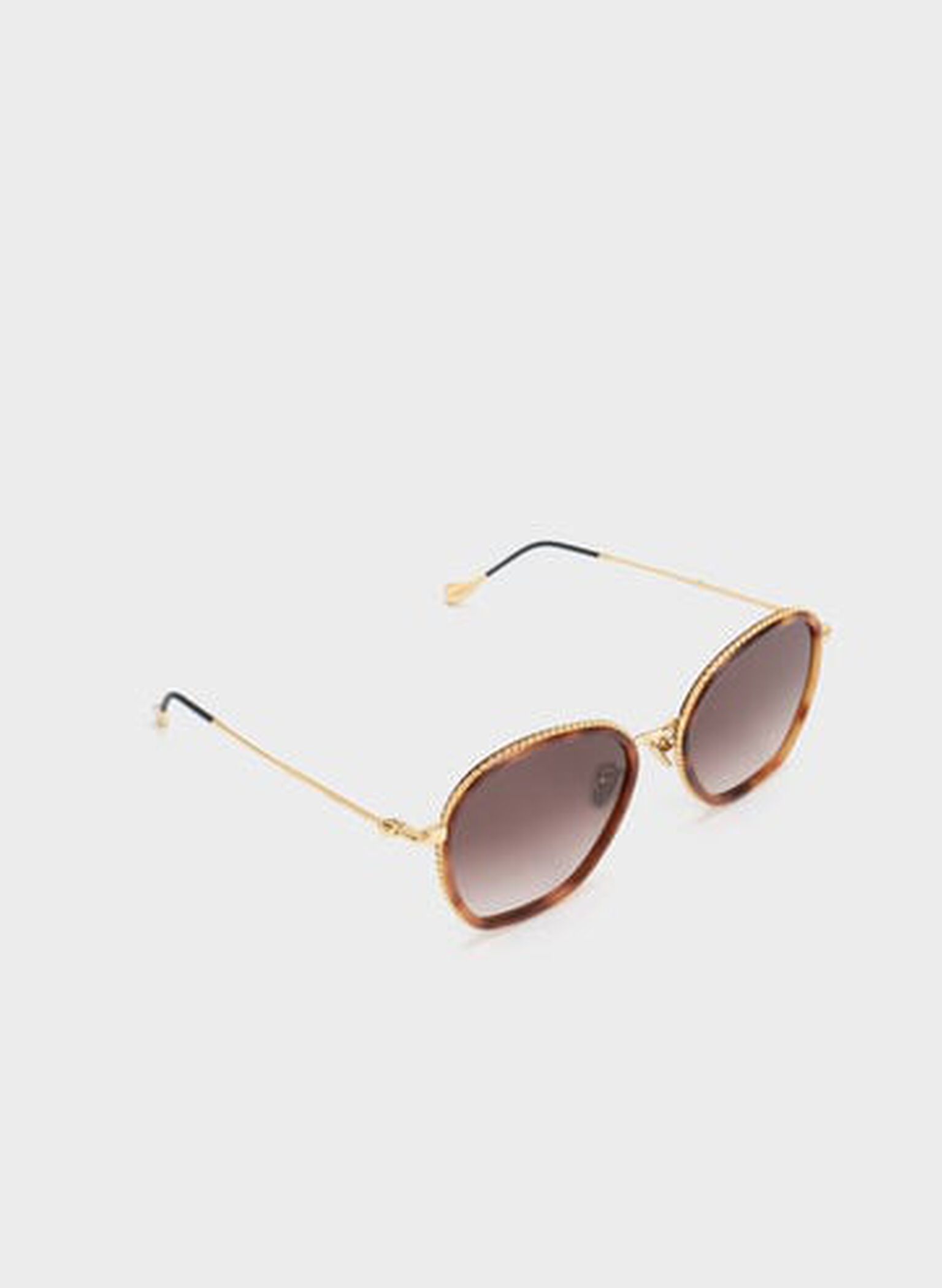 Gafas de sol de mariposa metálica torcida, Nacar, hi-res