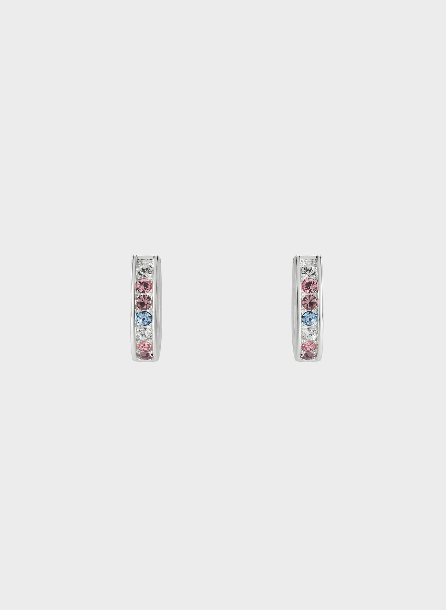 Maeve Crystal-Embellished Hoop Earrings, Silver, hi-res