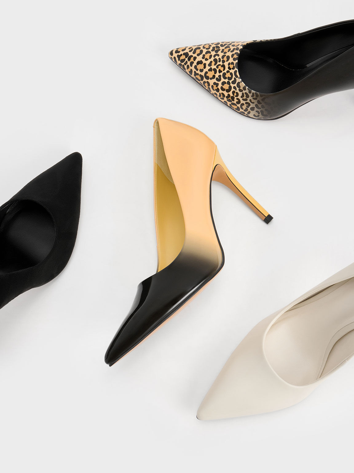 Patent Leopard Print Stiletto Heel Pumps Multi