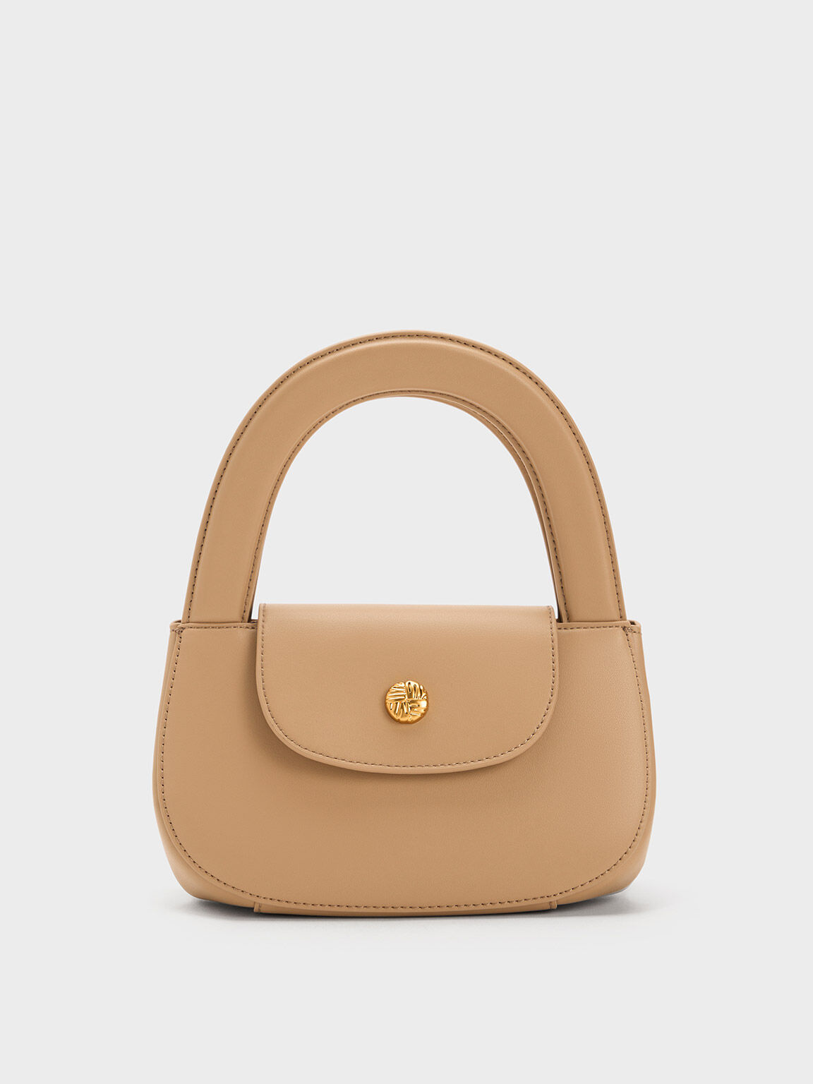 Double Handle Curved Tote, Nude, hi-res