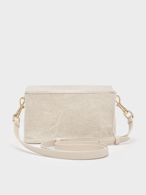 Bolso cruzado Matina de lona, Beige, hi-res