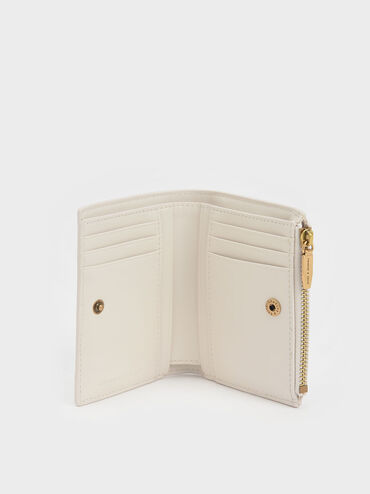 Top Zip Mini Wallet, Cream, hi-res