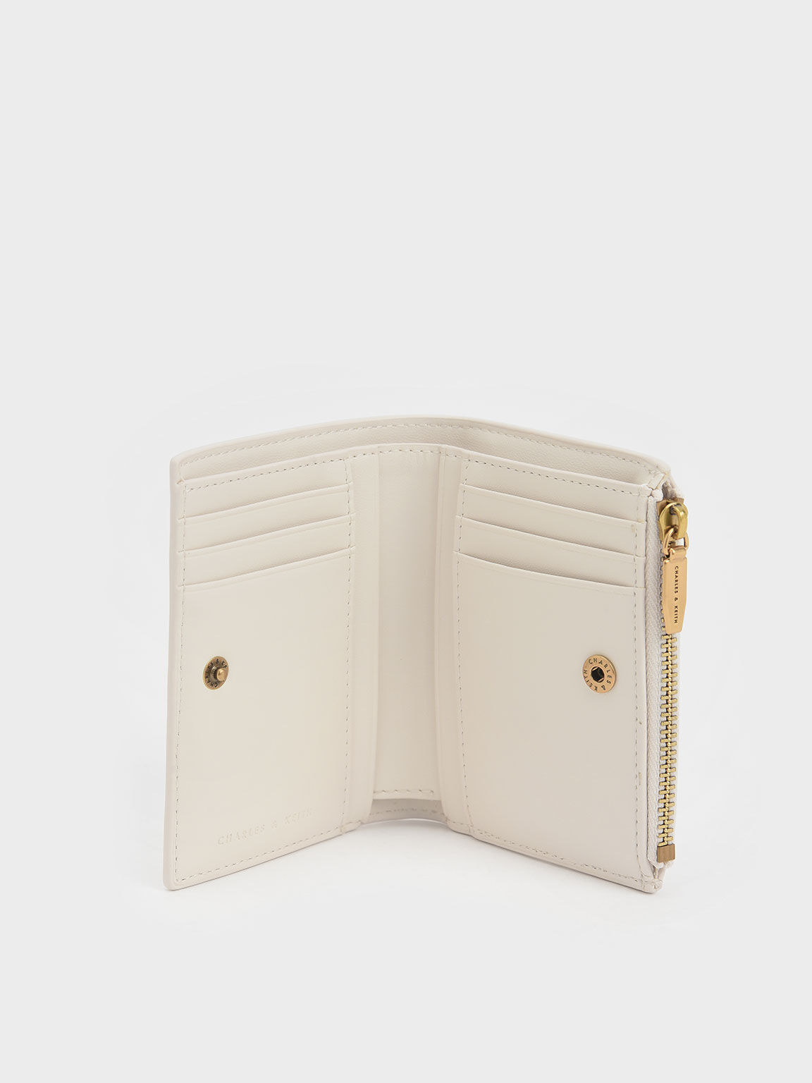 Top Zip Mini Wallet, Cream, hi-res