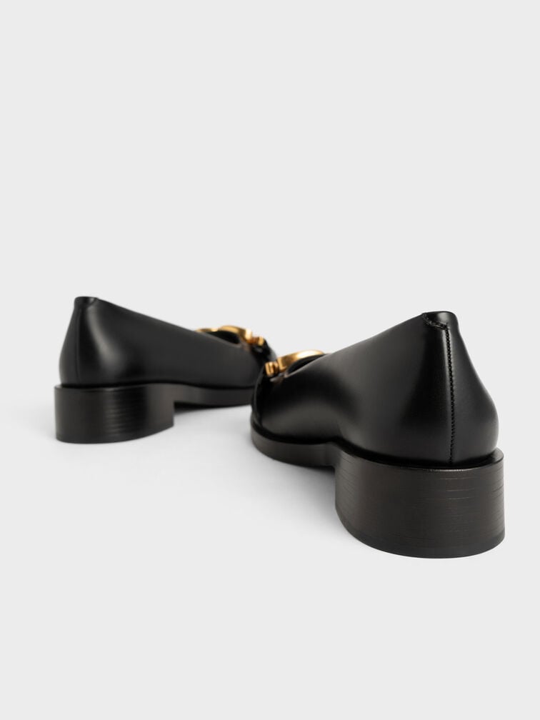 Chunky Metallic Accent Ballerinas, Black, hi-res